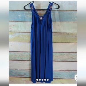 Scarlett Nite Blue Sleeveless Evening Dress with Embellished Straps